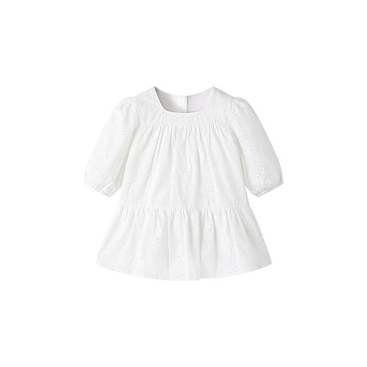 【商场同款】英氏童装法式甜美小白裙女宝春夏纯棉连衣裙新款 商品图4