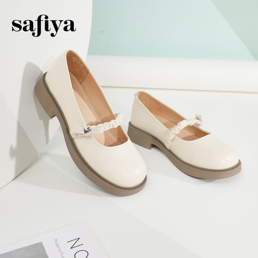Safiya/索菲娅2024春季学院风娃娃头一字带百搭浅口玛丽珍单鞋 SF41111411 商品图2