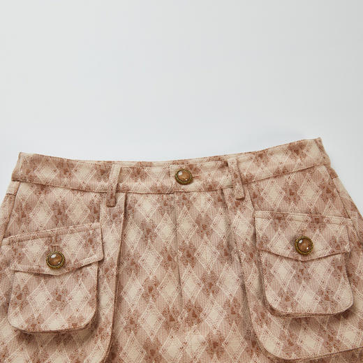 谜底短裤裤裙2024春季新款小香风提花修身H型直筒短裤241MK0080 商品图3