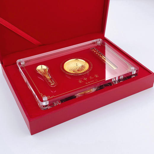 足金999 金碗筷三件套宝宝满月三件套周岁礼家中三宝摆件礼盒（配精美包装、NGTC国检证书）(ATBJ00001)（预售产品下单后不退款不退货不换货不补差（预售产品下单后不退款不退货不换货不补差 商品图3