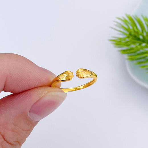 【限时克减150元】足金999 5G黄金开口猫爪女戒(AG5GJZ00183)（预售产品下单后不退款不退货不换货不补差价）（预售产品下单后不退款不退货不换货不补差价） 商品图2