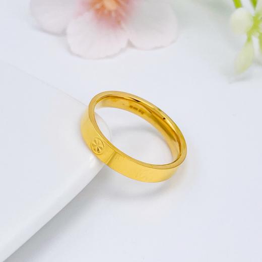 【限时克减150元】足金999 (足金999字印)5G黄金空心固口螺丝纹圈戒米字纹圈戒（面宽约3.7-4.1mm）(5GJZ00736)（预售产品下单后不退款不退货不换货不补差 商品图1