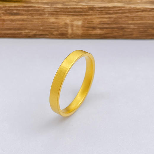 【限时克减150元】足金999.9 古法实心光圈戒指素圈戒指固口圈戒（面宽约2.7-3.1mm）光面四方戒指(AIGFJZ00005-4)（预售产品下单后不退款不退货不换货不补差价 商品图1