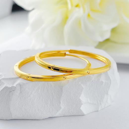 【限时克减150元】足金999 5G黄金光面简约点点耳圈(AG5GES00101)（预售产品下单后不退款不退货不换货不补差价） 商品图2