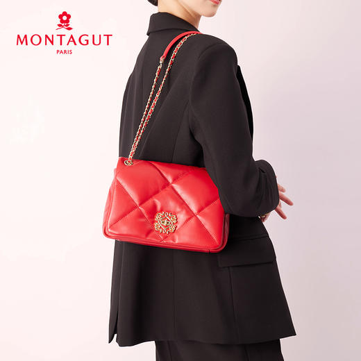 【蛇年中国红礼品系列】2025新款古典中式设计感菱格斜挎包 商品图1