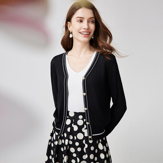 EITIE爱特爱时尚通勤气质百搭针织开衫7301015 商品图3