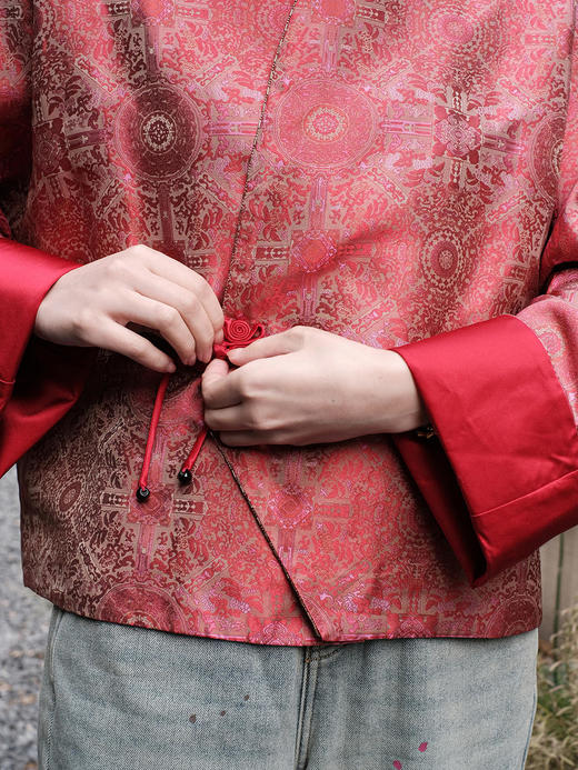 盛唐牡丹 |宋锦八达晕纹交叉外套 商品图7