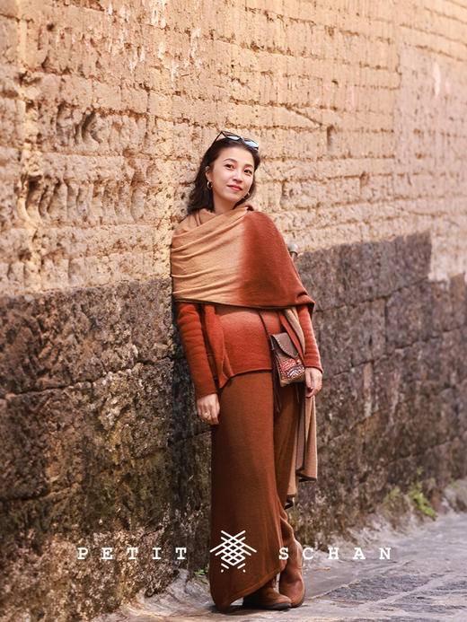 PETIT SCHAN小闪 CLO#432 dream camel bell 梦驼铃 100%骆驼绒手工染色针织系列小西装开衫外套 商品图2