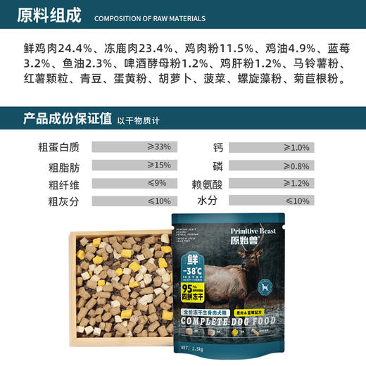 原始兽臻鲜四拼冻干生骨肉主粮 犬粮10kg 猫粮6.8kg 高含肉量 线下专供乱价包退 商品图2
