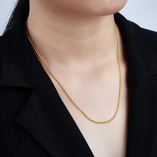 【限时克减150元】足金999.9 侧身链项链(XL00015-04)补差价）补差价）预售产品下单后不退款不退货不换货不补差价 商品图3