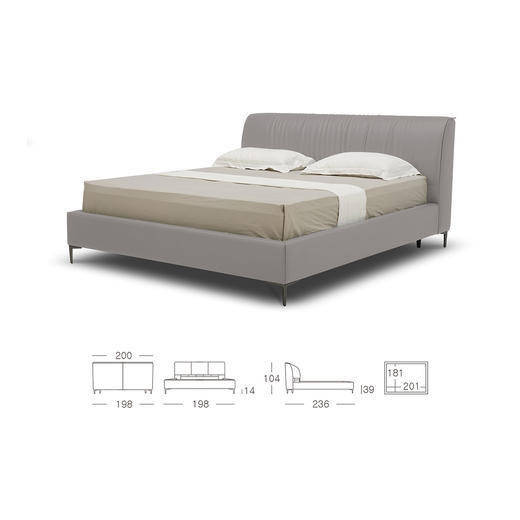 顾家家居整装 现代意式 皮艺软床KZ.B1062 黑曜 商品图4