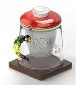 龙杯凤杯茶杯套装五粮液定制(黄色+红色) 商品图0