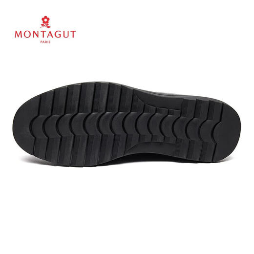 梦特娇新款商务休闲皮鞋方头一脚蹬套脚牛皮鞋中年爸爸鞋 商品图8