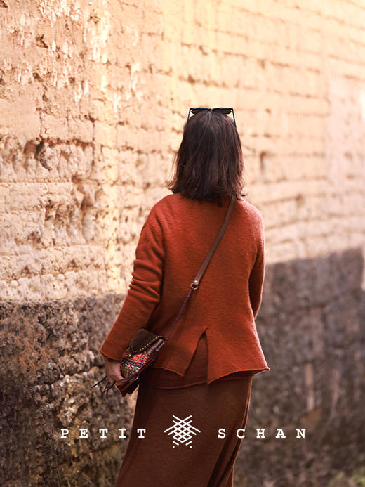 PETIT SCHAN小闪 CLO#432 dream camel bell 梦驼铃 100%骆驼绒手工染色针织系列小西装开衫外套 商品图1