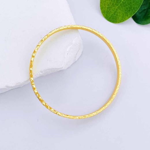 【限时克减150元】足金999.9 #碎碎冰 # 实心固口碎碎冰满天繁星四方手镯（面宽约3.5-3.9mm，厚约1.6mm）(AISZ00524-1)（预售产品下单后不退款不退货不换货不补差价） 商品图1