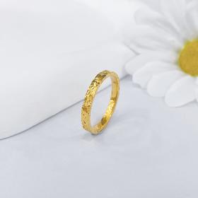 【限时克减150元】足金999.9 #碎碎冰 #小红书 【精品】固口实心碎碎冰戒指圈戒(AIJZ00076)（预售产品下单后不退款不退货不换货不补差价