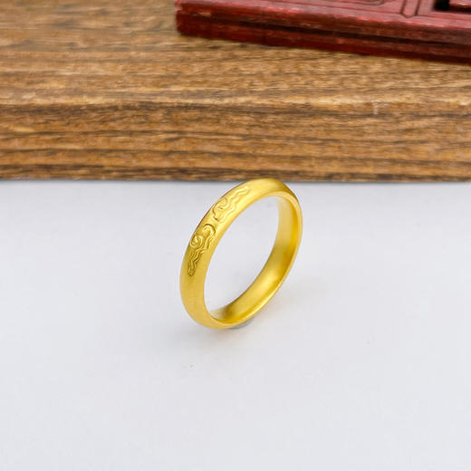 【限时克减150元】足金999.9 古法空心固口传承祥云圈戒(面宽约3.6-4mm)(AIGFJZ00029)（预售产品下单后不退款不退货不换货不补差价 商品图1