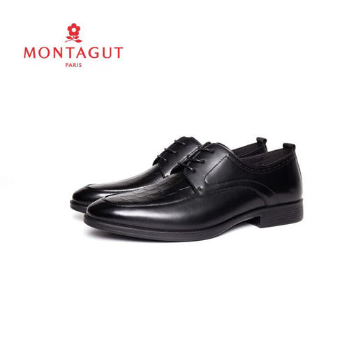 梦特娇正装商务德比鞋头层牛皮英伦风压花皮鞋 商品图4