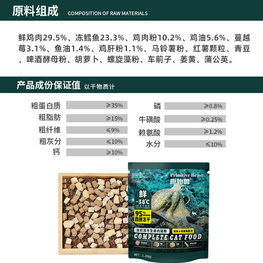 原始兽臻鲜四拼冻干生骨肉主粮 犬粮10kg 猫粮6.8kg 高含肉量 线下专供乱价包退 商品图7
