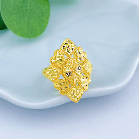 【限时克减150元】足金999.9 活口超薄夸张戒车花菱形女戒(AF020JZ00061)（预售产品下单后不退款不退货不换货不补差价