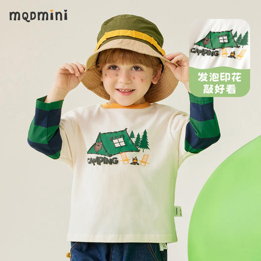 【80-140】【MQDmini】男童条纹拼接假两件长袖t恤（92%棉8%氨纶） 商品图5