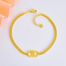 【限时克减150元】足金999 #小红书 5G黄金猪鼻子古巴链调节手链(AG5GSL00055)（预售产品下单后不退款不退货不换货不补差价）（预售产品下单后不退款不退货不换货不补差价）