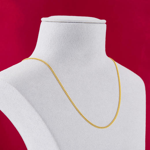 【限时克减150元】足金999.9 侧身链项链(XL00015-02)补差价）补差价）预售产品下单后不退款不退货不换货不补差价 商品图2