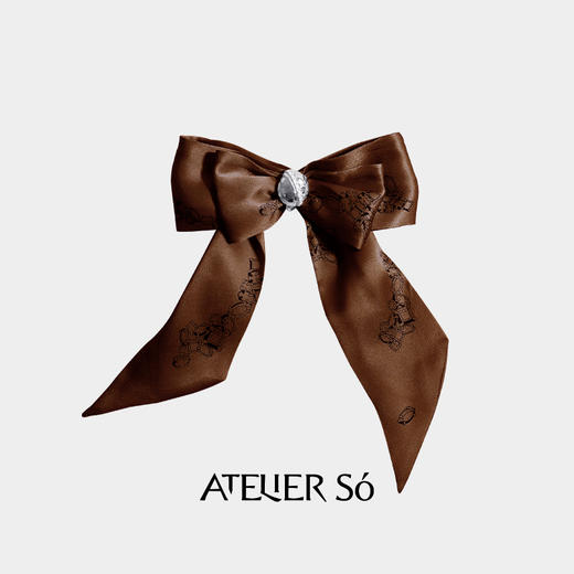 ATELIERSÓ 24SS 胶囊系列-咖啡棕蝴蝶结发饰 商品图1
