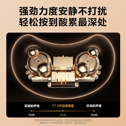 SKG腰部按摩仪 T1二代豪华款 按摩靠垫腰部按摩器腰靠元宝腰枕颈椎枕肩颈按摩仪 商品图3