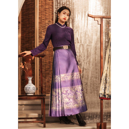 【林栖设计小店】【豆蔻年华】改良马面裙复古绣花2024春夏新品一片式999半身裙女1942177 商品图0