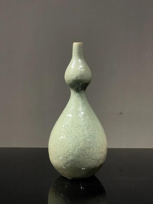 象嵌詩文刻花卉纹青瓷葫芦瓶，顺丰包邮 商品图7