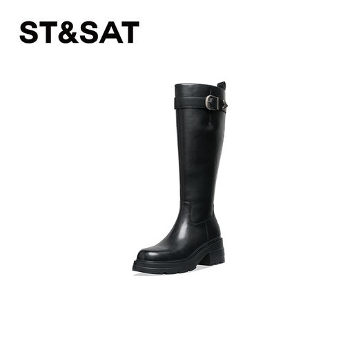 星期六经典扣带厚底增高骑士靴SS34117R76 商品图0