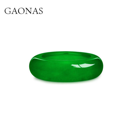 GAONAS 非金属戒指 帝王绿 富贵国风时尚满绿素圈指环戒指10329JG 商品图2