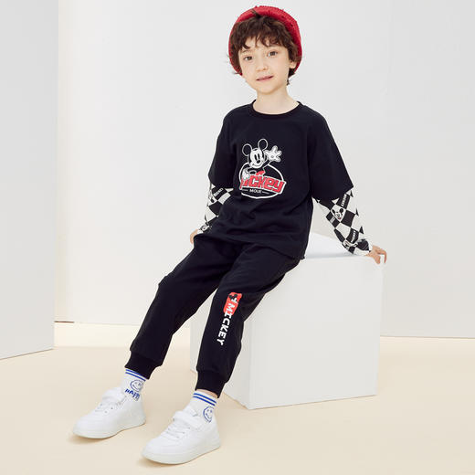 迪士尼童装春秋新品儿童休闲裤男童时尚运动裤子223K1315 商品图0