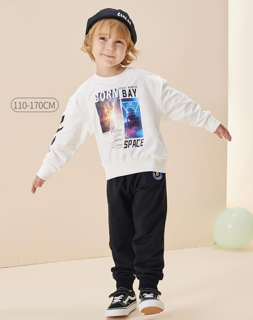 贝贝怡男童卫衣套装中大童运动休闲两件套洋气春装帅气潮221T2432 商品图0