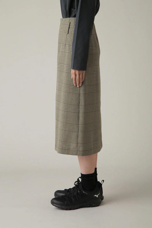 Margaret Howell  日版卡其色威尔士格纹A字羊毛半裙 商品图9