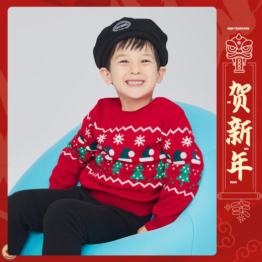 贝贝怡儿童毛衣套头针织衫秋冬款洋气毛衣外套新款男女童装针织衫213S2806 商品图0