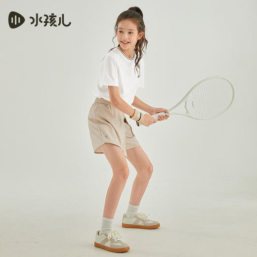 水孩儿童装24夏季新款女童速干裙裤儿童吸湿排汗运动短裤时尚纯色裙子 商品图4