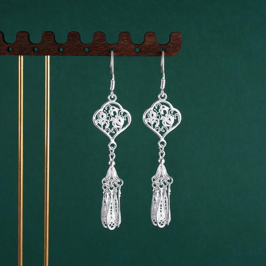 子佩集S990银【烟荷】耳环【MXEH004】花丝流苏2401 商品图5