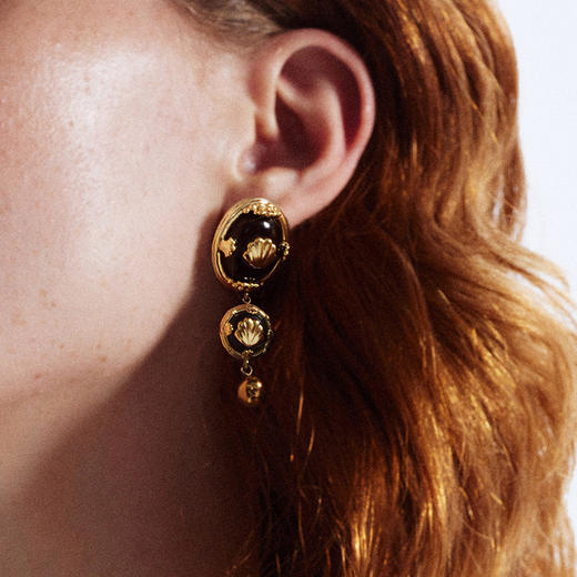 ATELIERSÓ x deepmoss 23AW 合作系列-椭圆吊坠耳环 商品图1