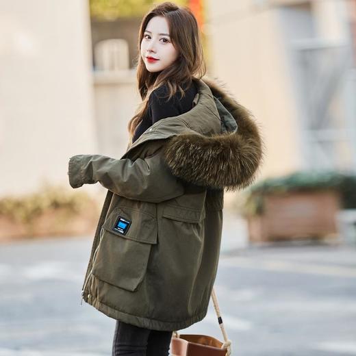 羽绒棉服派克服女2023年冬装新款大码女装棉袄中长款冬季棉衣外套 商品图0