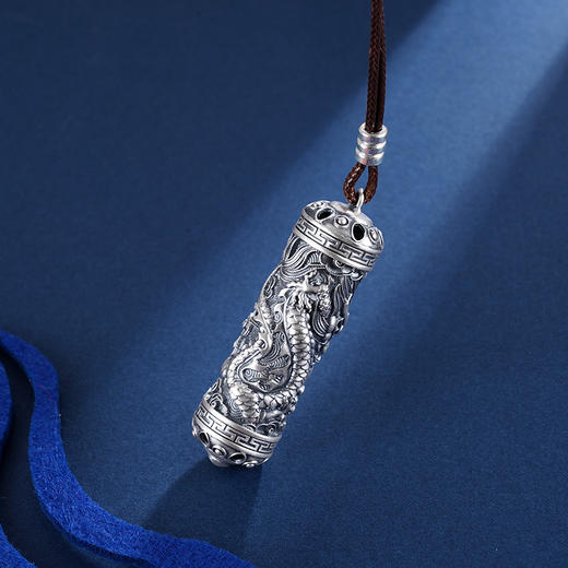 子佩集S999银山河龙吟套链项链【E259】仿古圆柱形带绳2401 商品图1