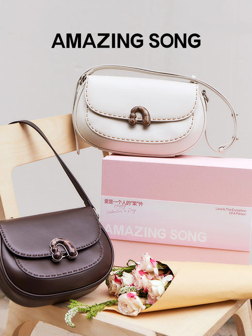 【品牌直发】Amazing Song乙颂 栗子包春夏新款牛皮复古通勤单肩斜挎腋下 商品图2