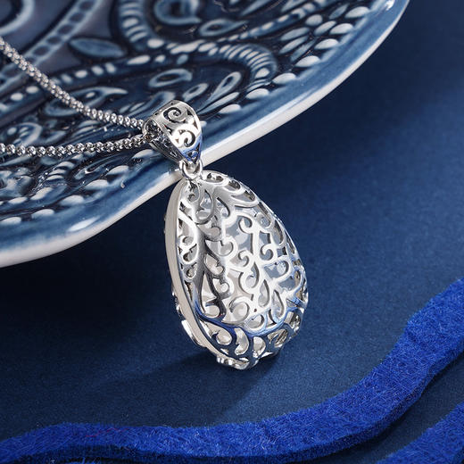 子佩集S925银【孔雀灵音】白玉髓吊坠【FLB864】(不含链)2401 商品图5