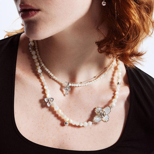 ATELIERSÓ x deepmoss 23AW 合作系列-贝母串珠三花长链 商品图2