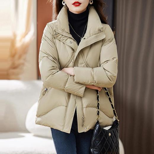 短款羽绒服女冬2023新款小个子香风时尚洋气加厚白鸭绒面包服外套 商品图3