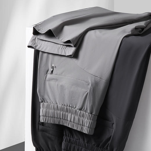 【冰丝高弹】【新款DK】大依优型大码薄款冰丝裤束脚直筒松紧腰加肥加大宽松舒适运动裤男装裤子卫裤长裤 商品图1