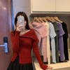 早春2025新款【设计感小众 露肩纯欲针织衫女】纯色修身长袖 软糯上衣女 商品缩略图1
