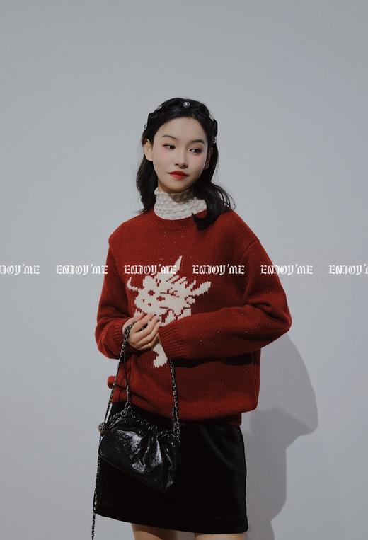 【门店同款】ENJOY冬季吉祥龙年圆领针织上衣 155616230 商品图2