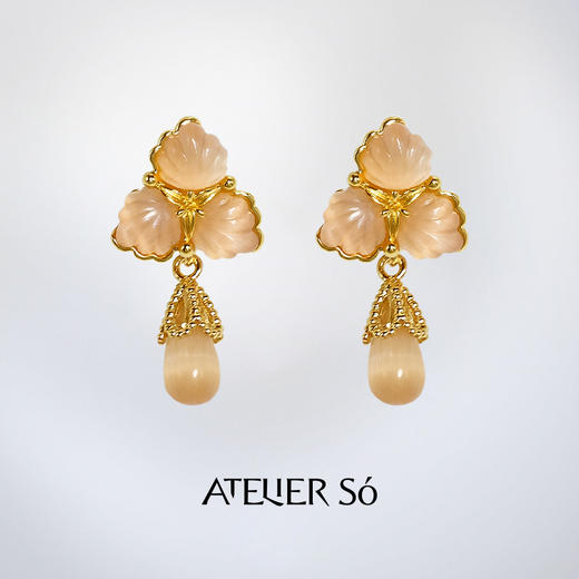 ATELIERSÓ x deepmoss 24SS 合作系列-三花吊坠耳钉 商品图4